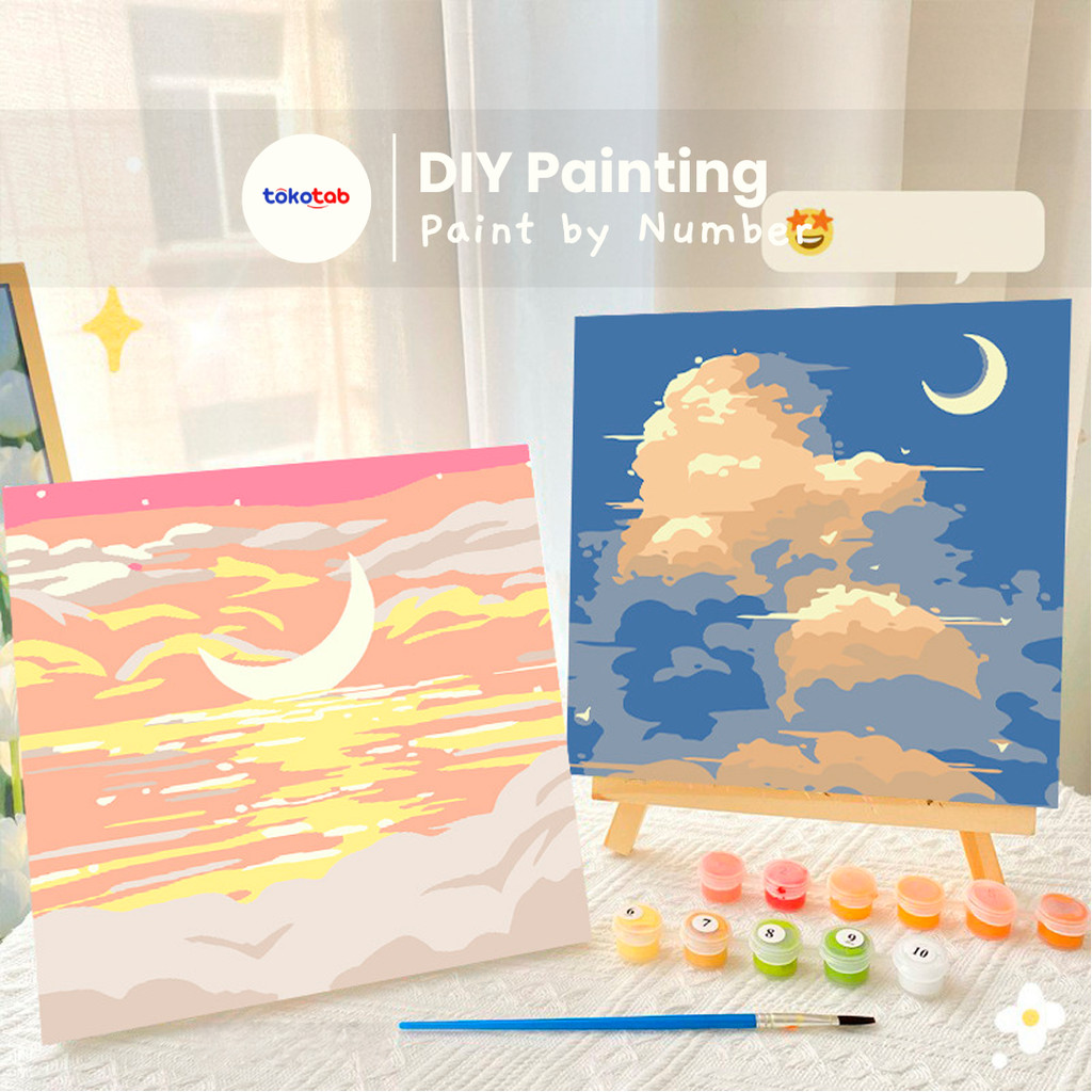 Tokotab - Paint By Number Canvas 20x20cm DIY Canvas Painting Kit ...