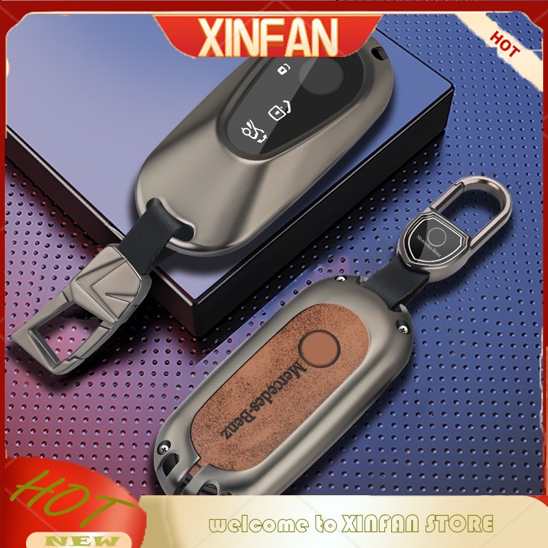 XINFAN Leather Car Key Cover Case Holder Shell for Mercedes Benz C S Class  W206 W223 S350 C260 C300 S400 S450 S500 Keychain Accessories