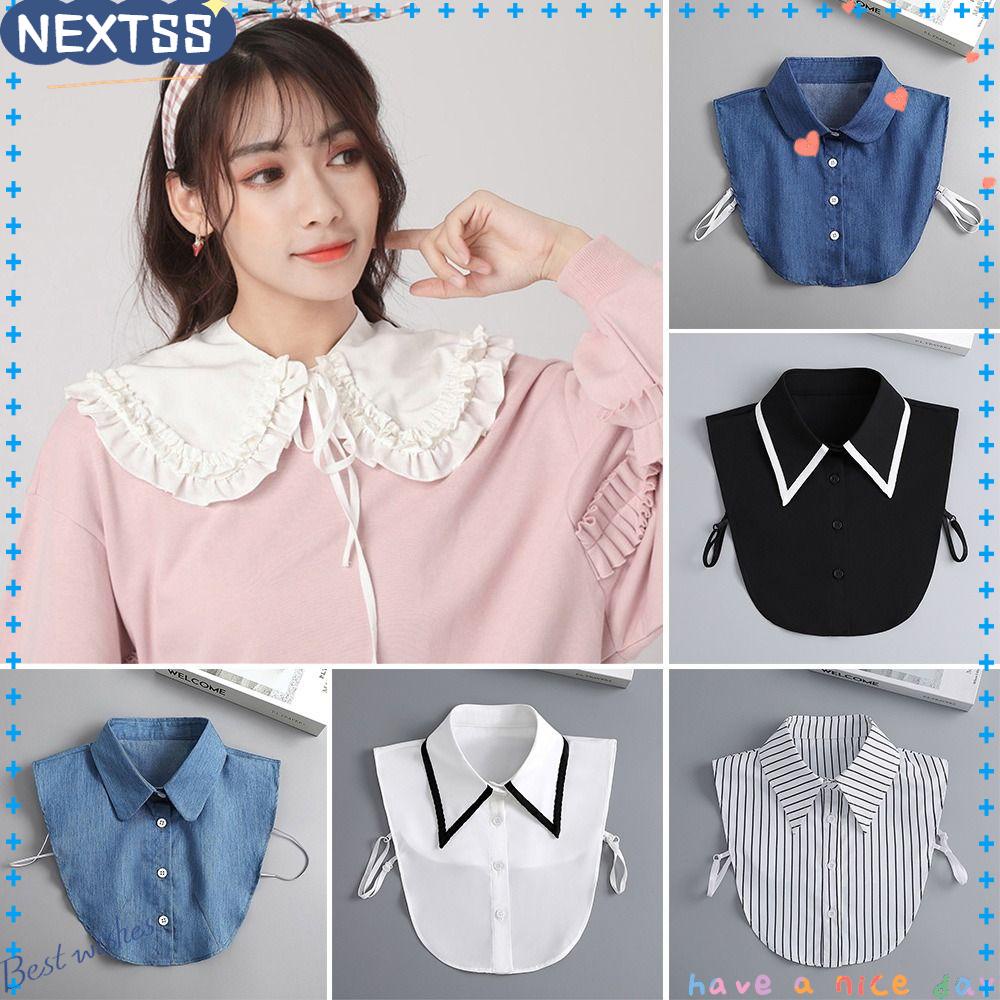 NEXTSS Shirt Fake Collar Women Classic Cotton Blouse False Collar Shopee Singapore