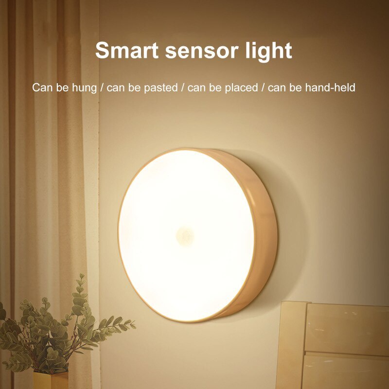 8 LED Motion Sensor Night Light USB Rechargeable Wireless Magnetic Led ...