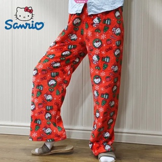 Vintage cute Hello Kitty embroidered women's jeans casual loose wide-leg  pants/
