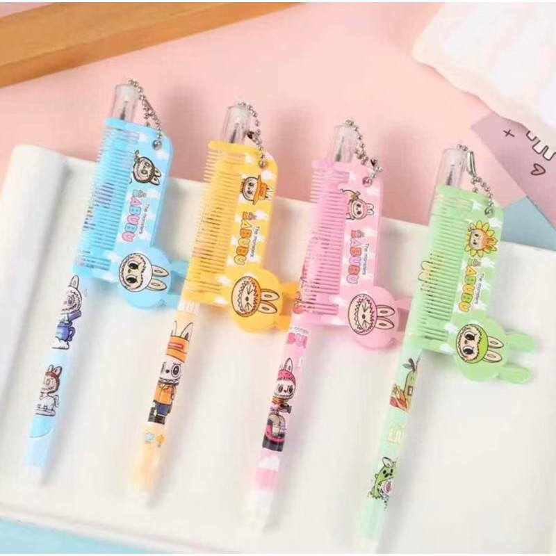 Pulpen Gantungan Sisir Labubu Penggaris Lipat Labubu Series