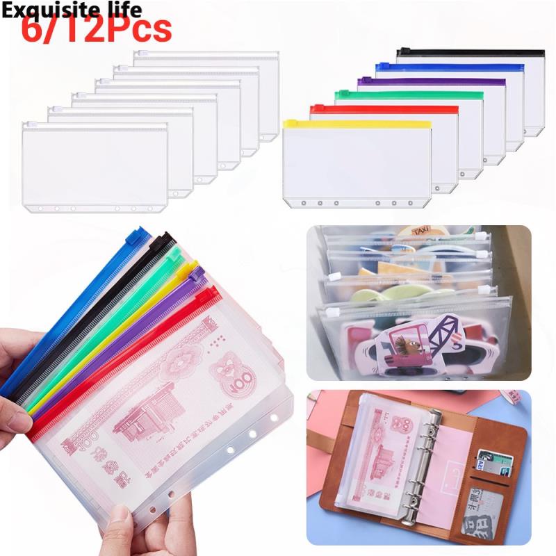 Zippered Waterproof PVC Binder Pocket, A6 Envelope Receipt Notebook ...