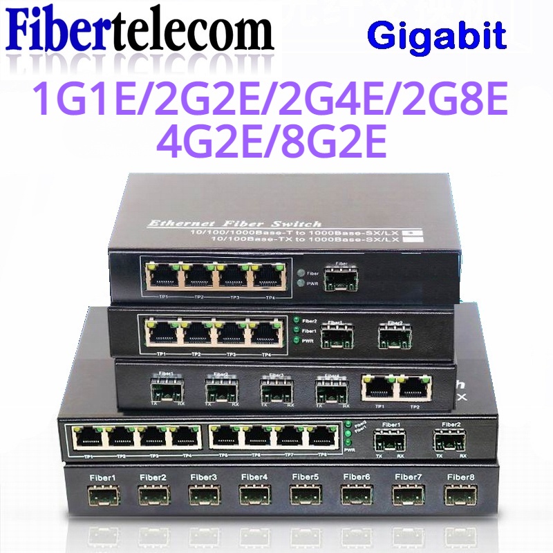 Ethernet fiber switch SFP ports Gigabit SFP Media converter 1000Mbps ...
