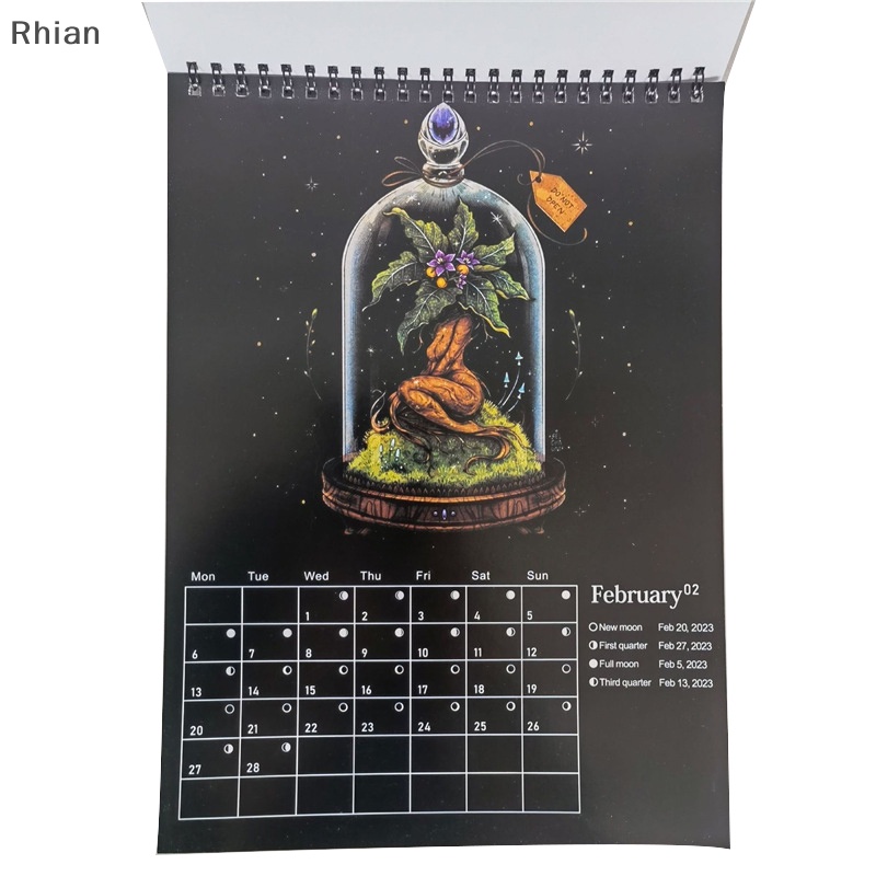 [Rhian] 2024 Dark Forest Calendar Creative Illustrated Wall Lunar