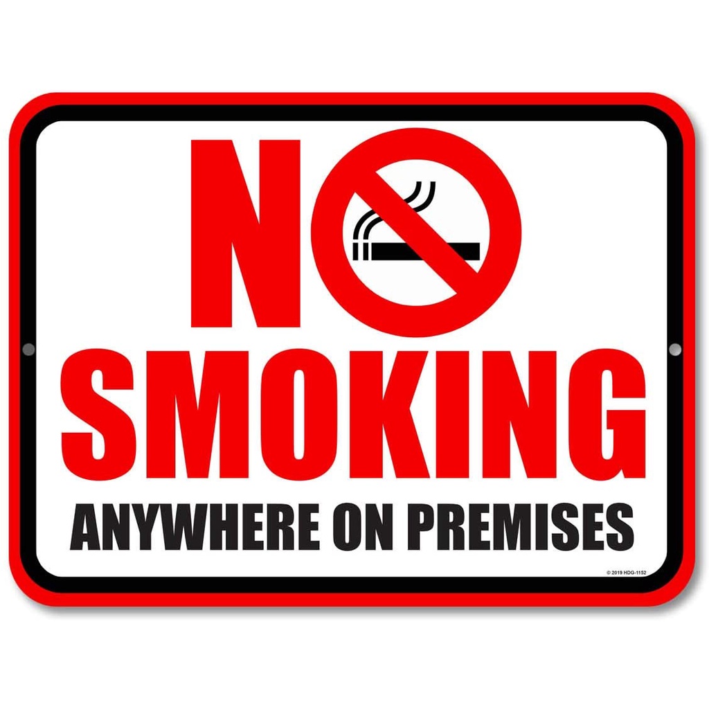 No Smoking Signs No Smoking Anywhere on PremisesbyMetal Aluminum No ...