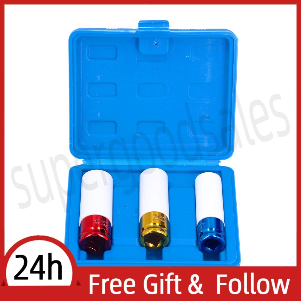 Supergoodsales 3Pcs Lug Nut Socket 1/2in Impact Thin Wall Deep Drive