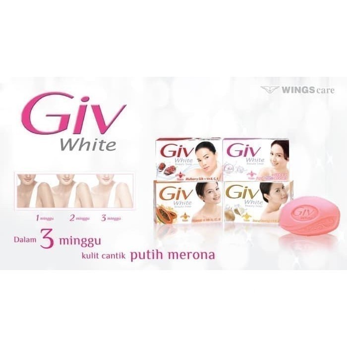 GIV WHITE SKIN CARE BAR SOAP - Sabun Mandi Batang GIV / Merah Jingga Official - Gambar 2