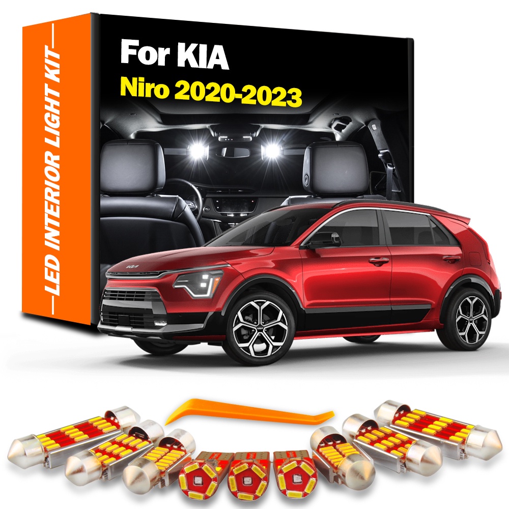 thumbnail image 2 of 13-Piece Red LED Car Interior Light Kit - Includes Dome, Map, License Plate Bulbs (T10 / 194 / 168 Sockets) 2 of 4