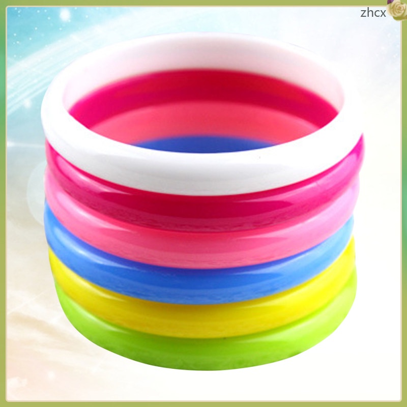 6 Pcs Toys Little Girls Plastic Bangles Kids Bracelets Women Chained