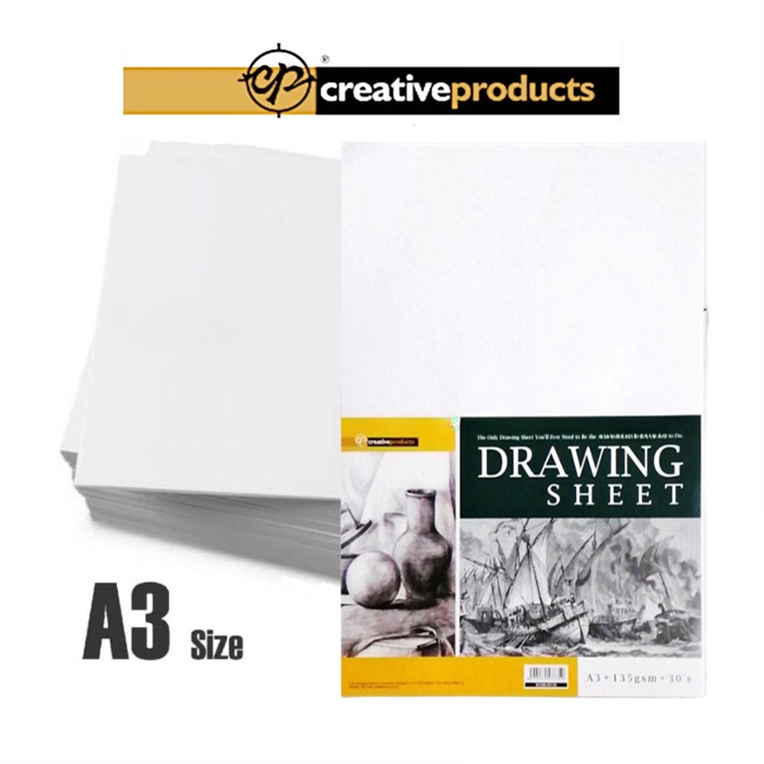 CP A3 Art Drawing Block 30 Sheets 135gsm /Kertas Lukisan Drawing Book Paper Shopee Singapore