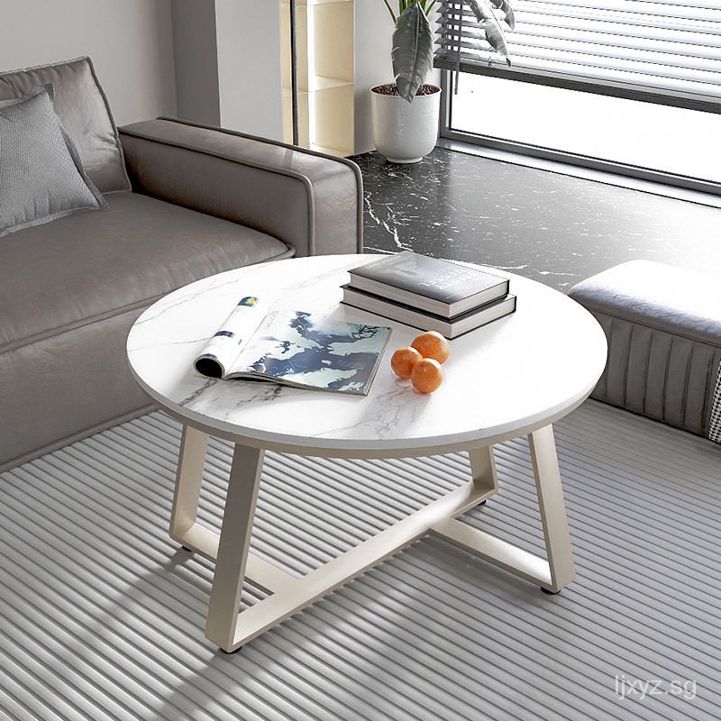 Rock Board Coffee Table Simple Modern Small Apartment Round Tea