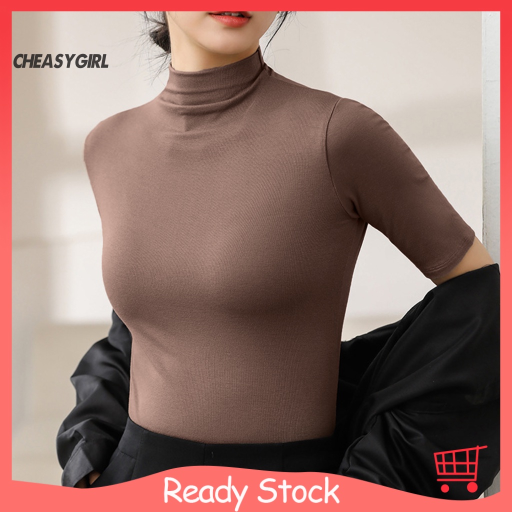 White turtleneck short sleeve on sale top