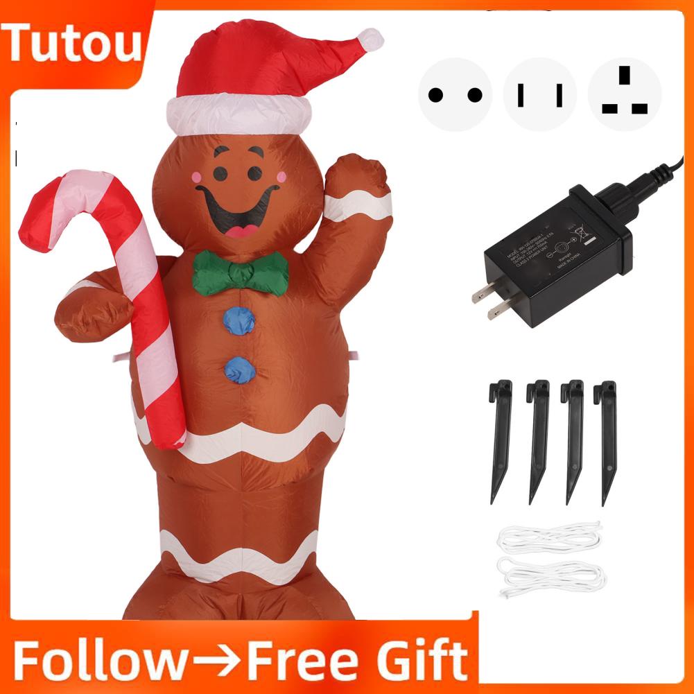 4.92ft Christmas Inflatable Gingerbread Man Cute Rapid