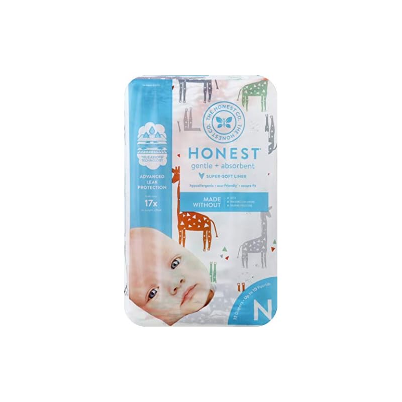 The Honest Company Disposable Diapers - Giraffes - Newborn - 32's