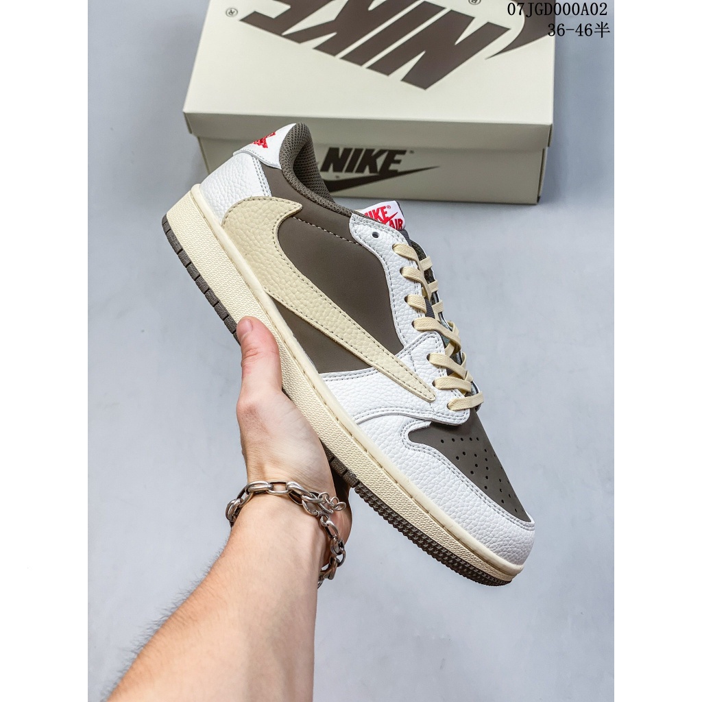 Travis Scott X Air Jordan 1 Low Sail Black Hooked Jordan Basketball