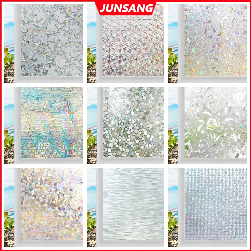 【Free tools】3D Mosaic Rainbow Window Film Privacy UV Protection Static ...