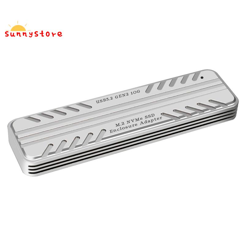 1 PCS M.2 NVMe Solid State Drive External Enclosure Silver Aluminum Alloy 10Gbps HDD Storage Box