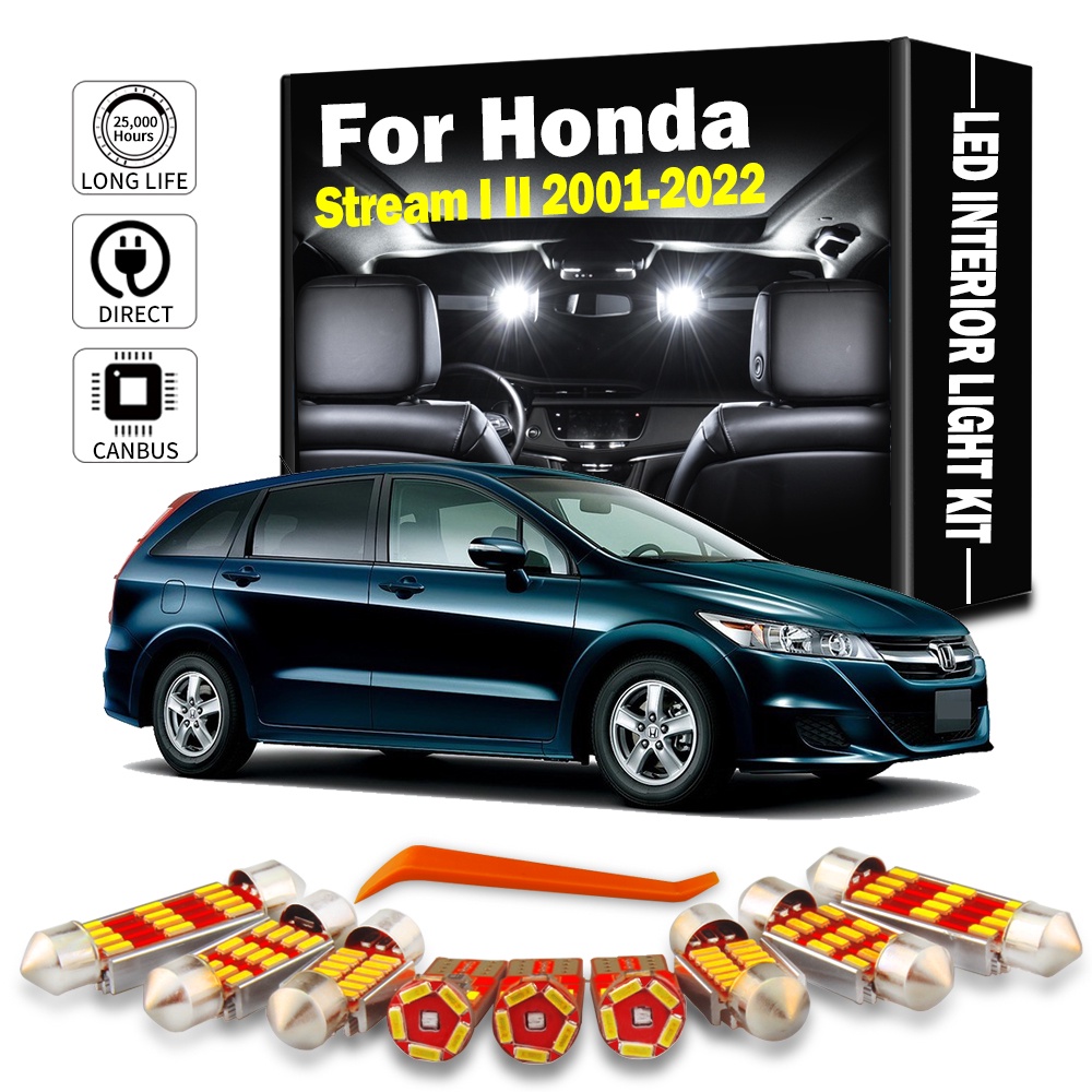 10Pcs Canbus LED Interior Dome Map Light Kit For Honda Stream I II 1 2 ...