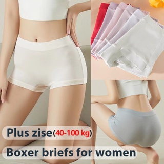 4 PCS Cotton Boxer Panties For Women Antibacterial Underwear Ladies Plus  Size Briefs