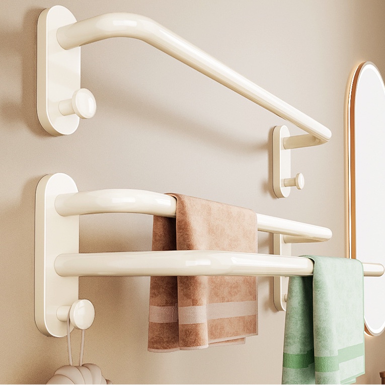 Towel Rack Bathroom no drill Bath Towel Hanging Shelf wall-mounted