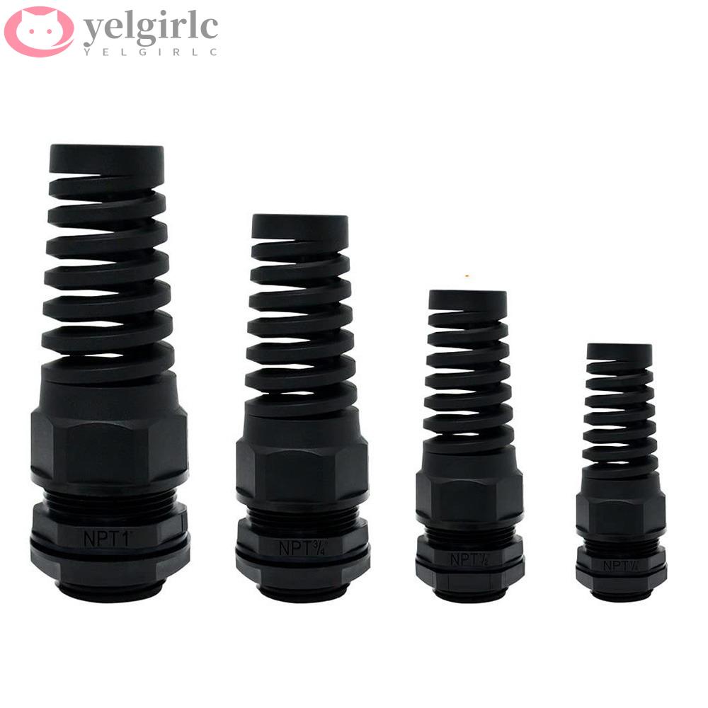 YELGIRLC Cable Gland, Black NPT Antibending Nylon Cable Glands, Cord