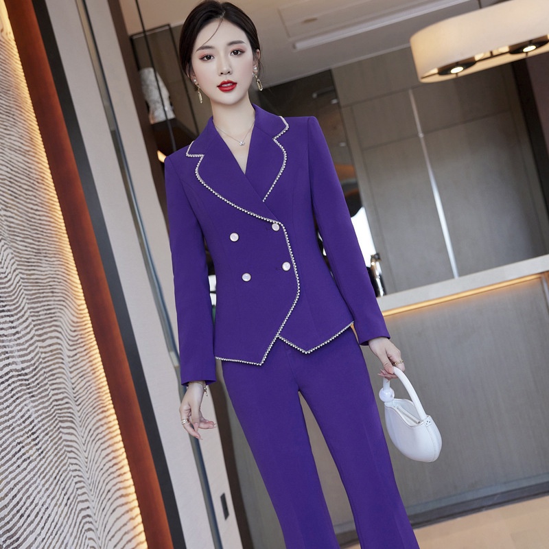 Elegant Outfit 2 Pieces Office, Korean Blazer Pant Outfit