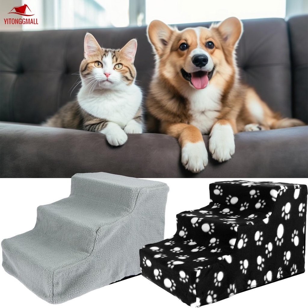 Dog Stairs for Small Dogs 3Step Doggy Ladder for Couch High Bed