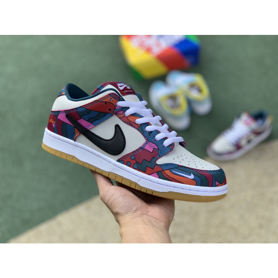 Parra Nik*e sb dunk Low Pro QS White Blue Red DH7695-600 Sneakers