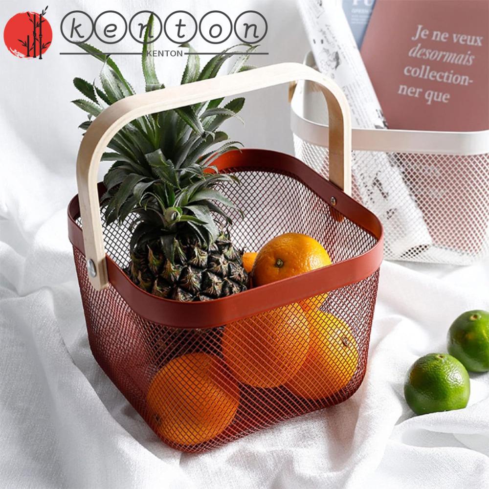 KENTON Metal Mesh Steel Basket, Iron Multifunctional Fruit Basket