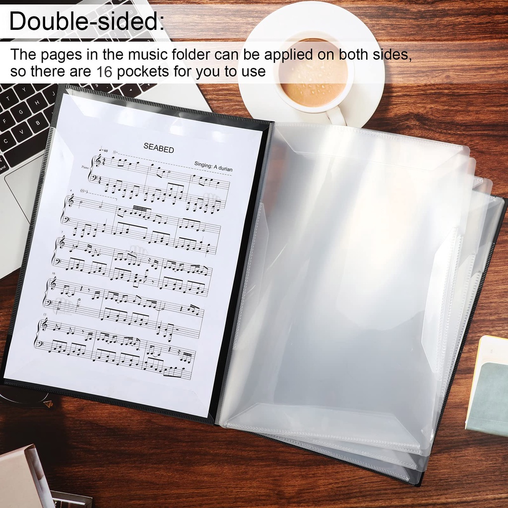 4/8 Pages Expandable Sheet Music Folder Music Storage Holder A4 Size 8/ ...