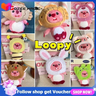 AIXINI 20cm New Loopy Plush Toy Kawaii Pororo Loopy Plush Doll Throw Pillow  Pink Girl Heart Doll Plush Toy Birthday Gift Toys for Girls