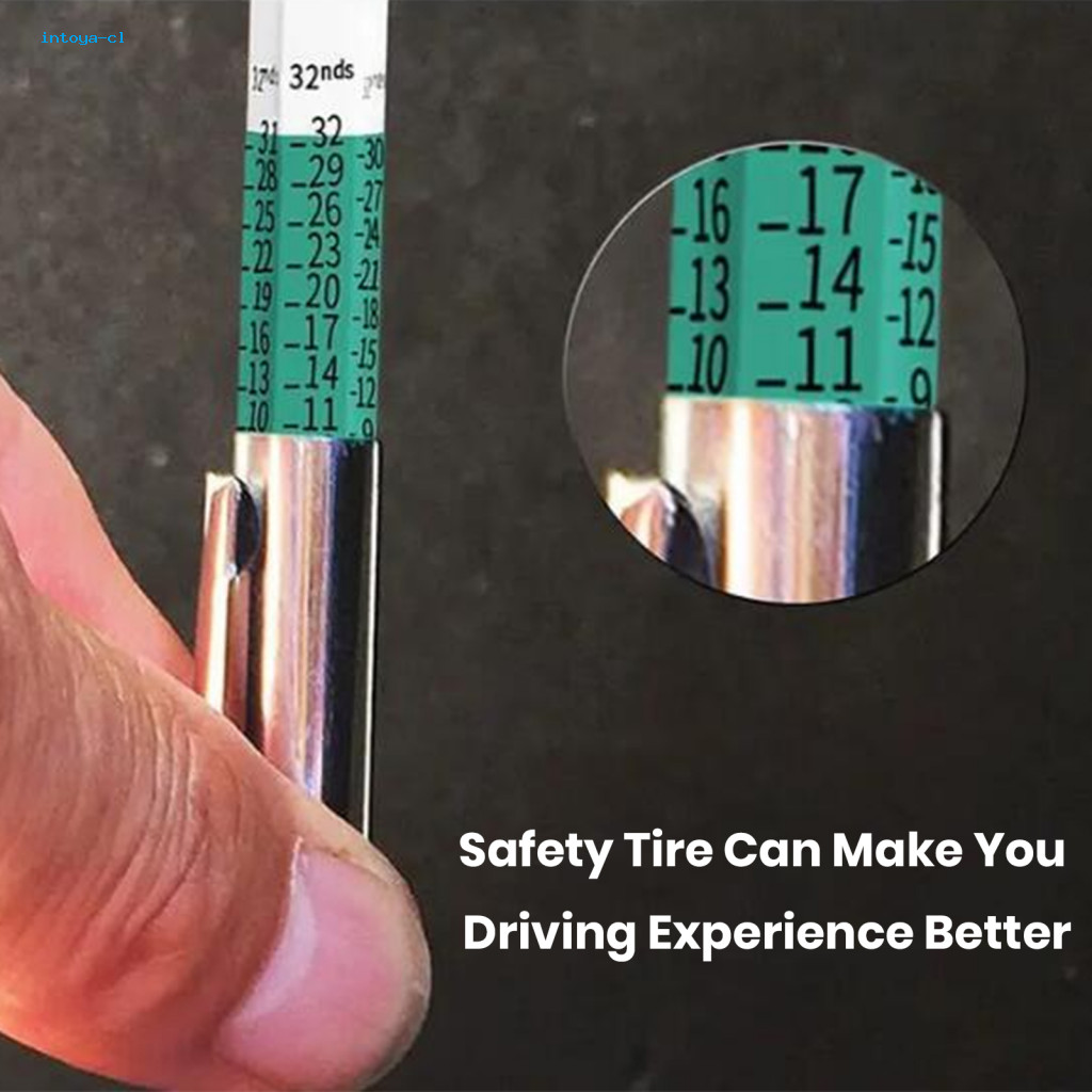 intoya Calibrated Tire Tread Depth Tool Stainless Steel Tire Tread