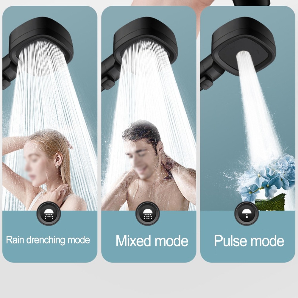 [HOT] 3 Modes High Pressure Shower Head With Switch On Off Button ...