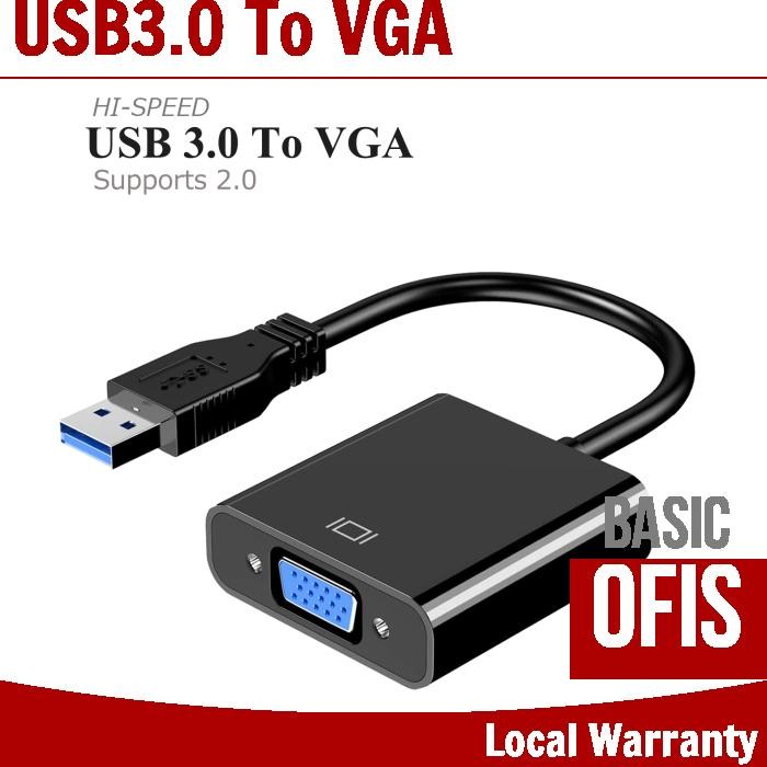 USB 3.0 to VGA 1920x1080p Adapter Video Graphic Display External Cable ...