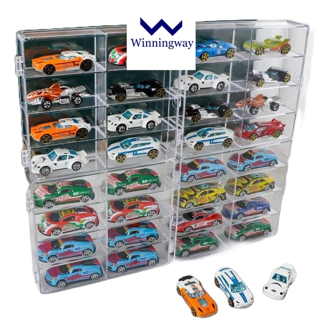 Hot Wheels Storage Box Universal 1:64 Scale Vehicle Car Model Collection Box  Dust Box Display Box Patchwork Skid Resistant Mat