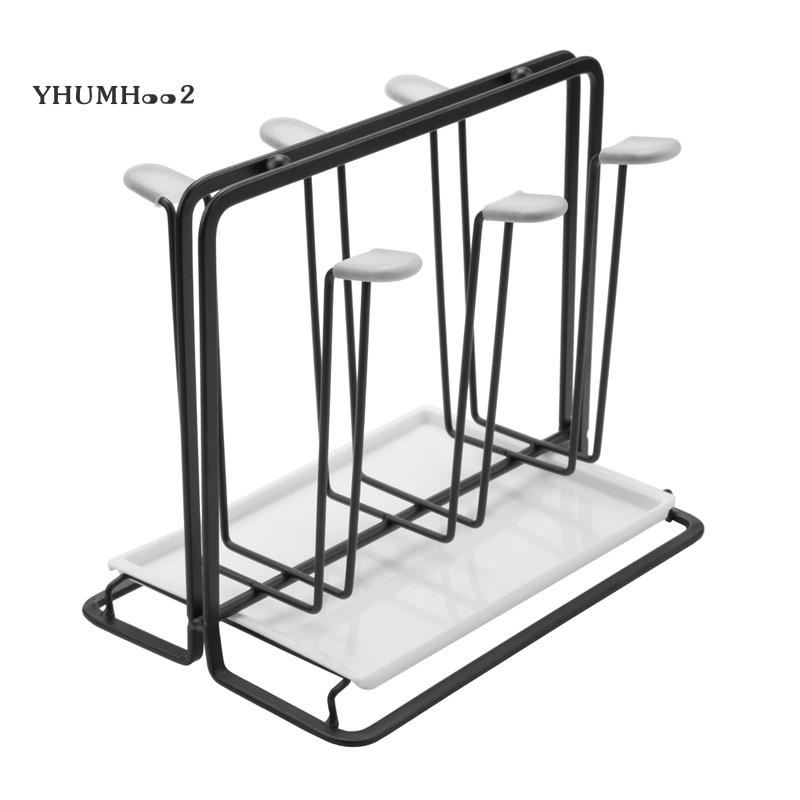 6 Bottle Dish Drainer Metal Bottle Holder, Drip Rack for Vessels with ...