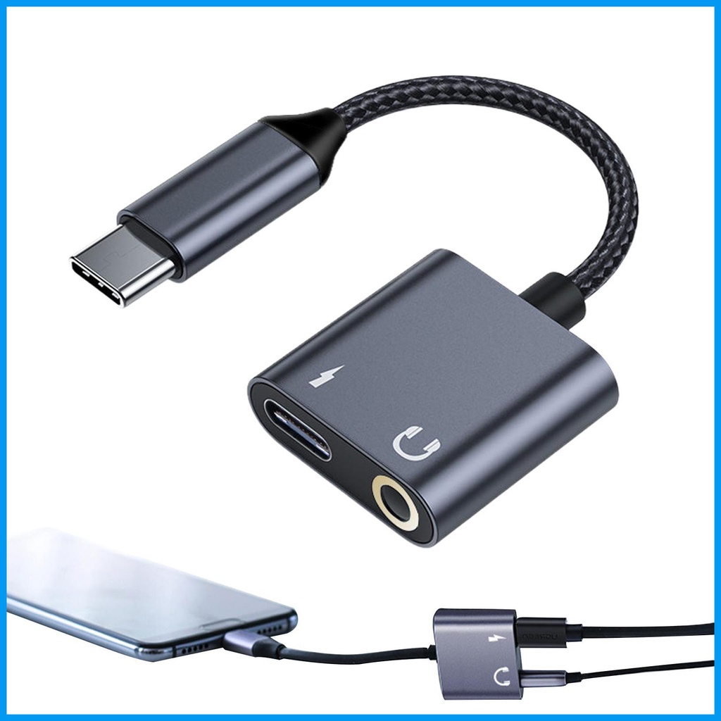 USB C Headphones Adapter Converter USB C to 3.5mm USB Cable 2in1