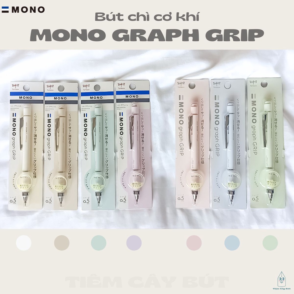 Tombow Mono Graph Grip Mechanical Pencil Nib Size 0.5mm New Color
