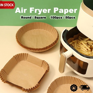 50pcs/set 16x4.5cm Square Air Fryer Paper Liners, Disposable