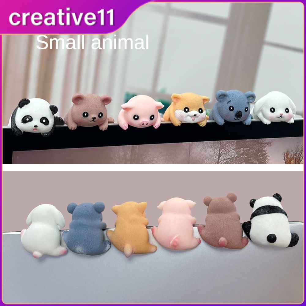 Creative Cute Screen Ornaments Computer Tv Monitor Lie-prone Small ...