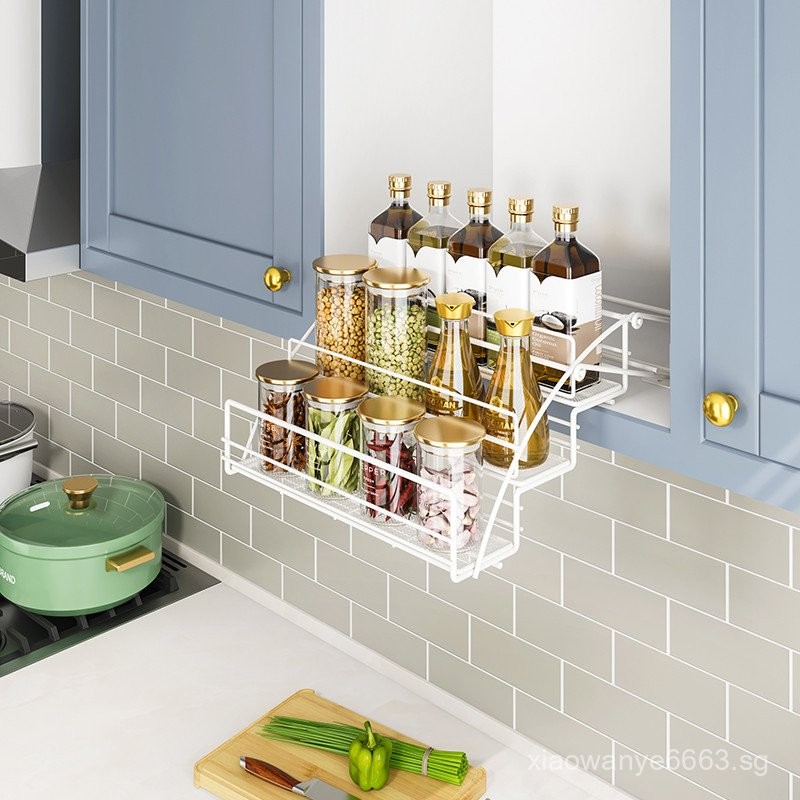 Kitchen Wall Cupboard Lifting Pull-out Basket Drop-down Storage Rack ...