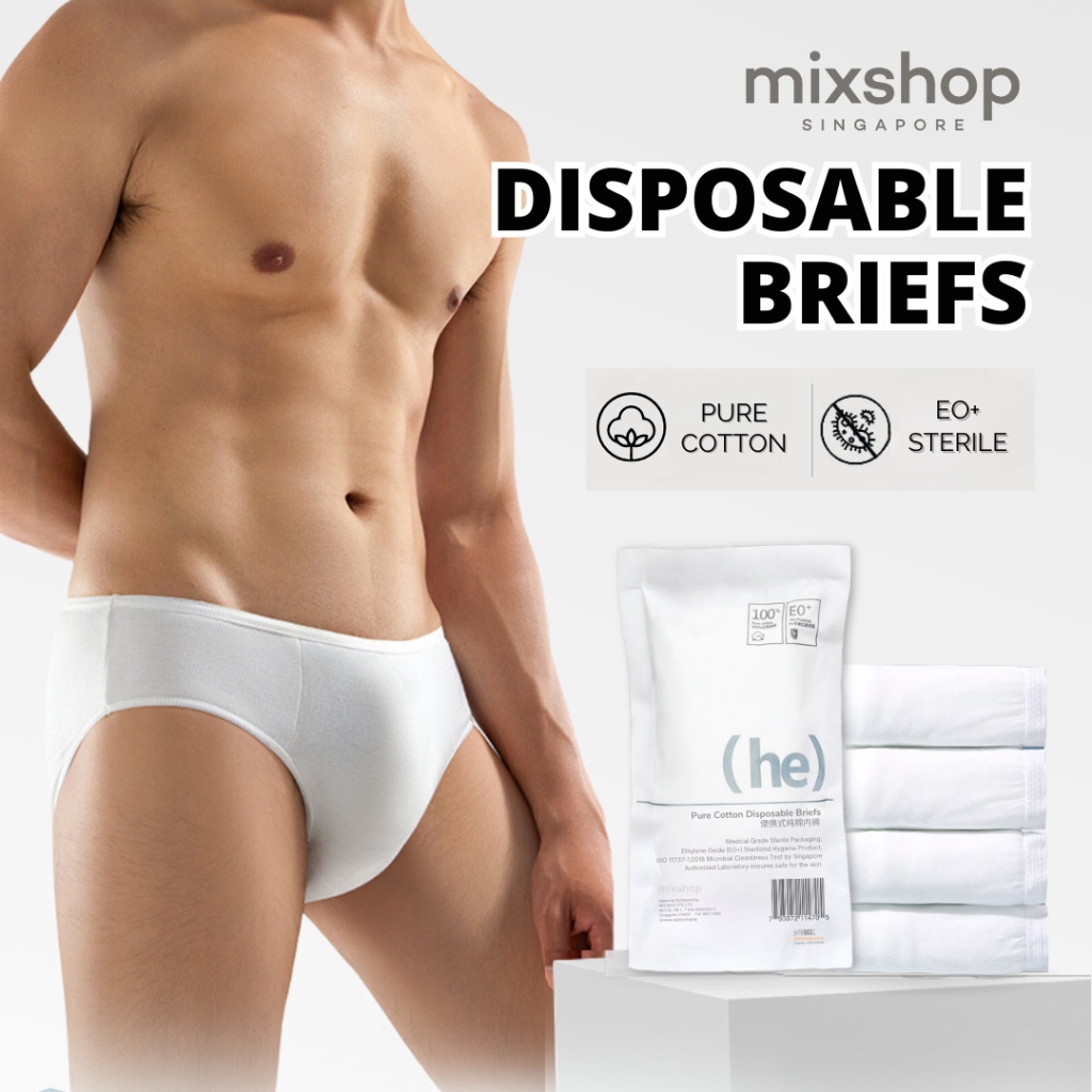 mixshop Men's Pure Cotton Disposable Briefs/ Panties [EO+