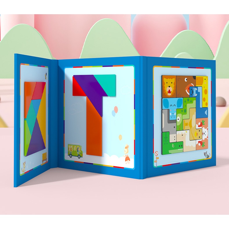3 in 1 Foldable Magnetic jigsaw Puzzle + T Shape Tangram & Russia ...