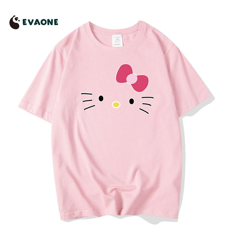 100% Cotton Short-Sleeved t-Shirt Female Cute hellokitty Hello Kitty ...