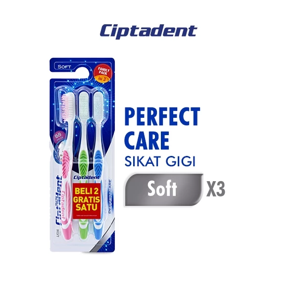 Ciptadent Sikat Gigi Perfect Care Soft Kotak Isi 3 Pcs x2 - Gambar 2