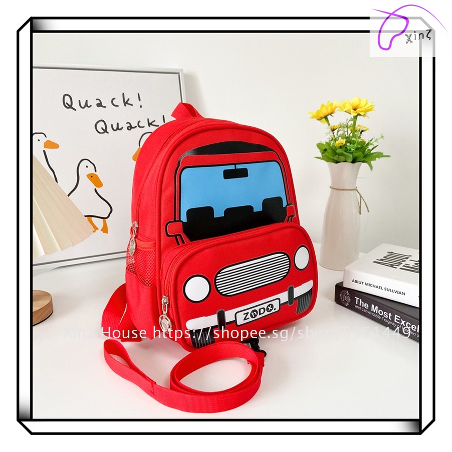Cartoon Kids Backpack Printed Small Car Boys bags Baby Student Pre ...