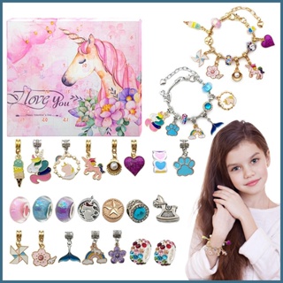 Advent Calendar 2023 Girls Unicorn DIY Making Kit, 24 Days Christmas  Countdown Calendar with 2pcs Charm Bracelets Kits, Christmas Gifts for  Girls