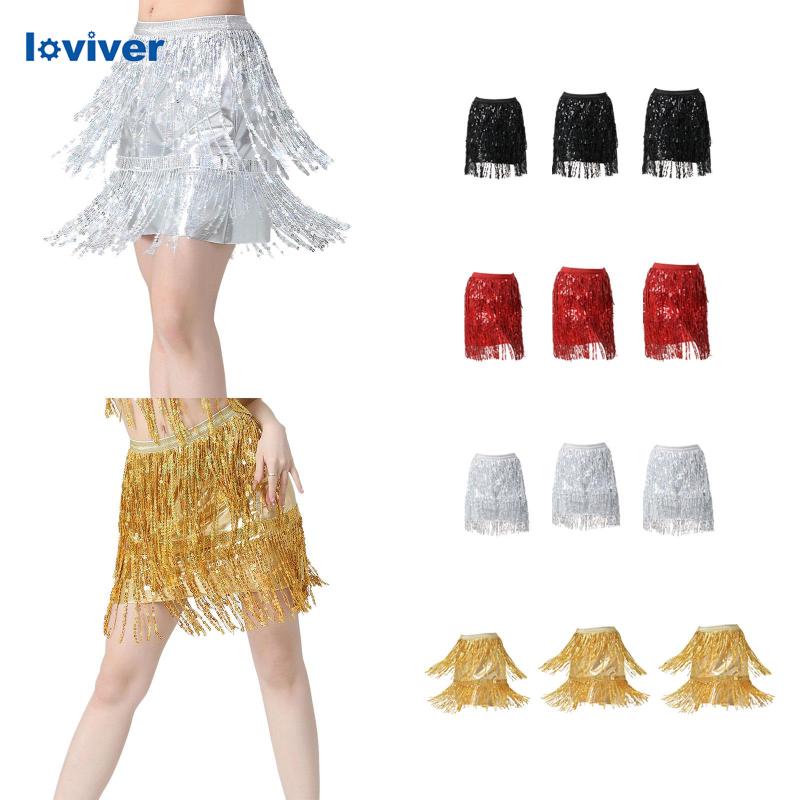 Loviver Sequin Tassel Skirt Sequins Fringe Skirt Fashion Boho for Music Festival Stage Beach Shopee Singapore