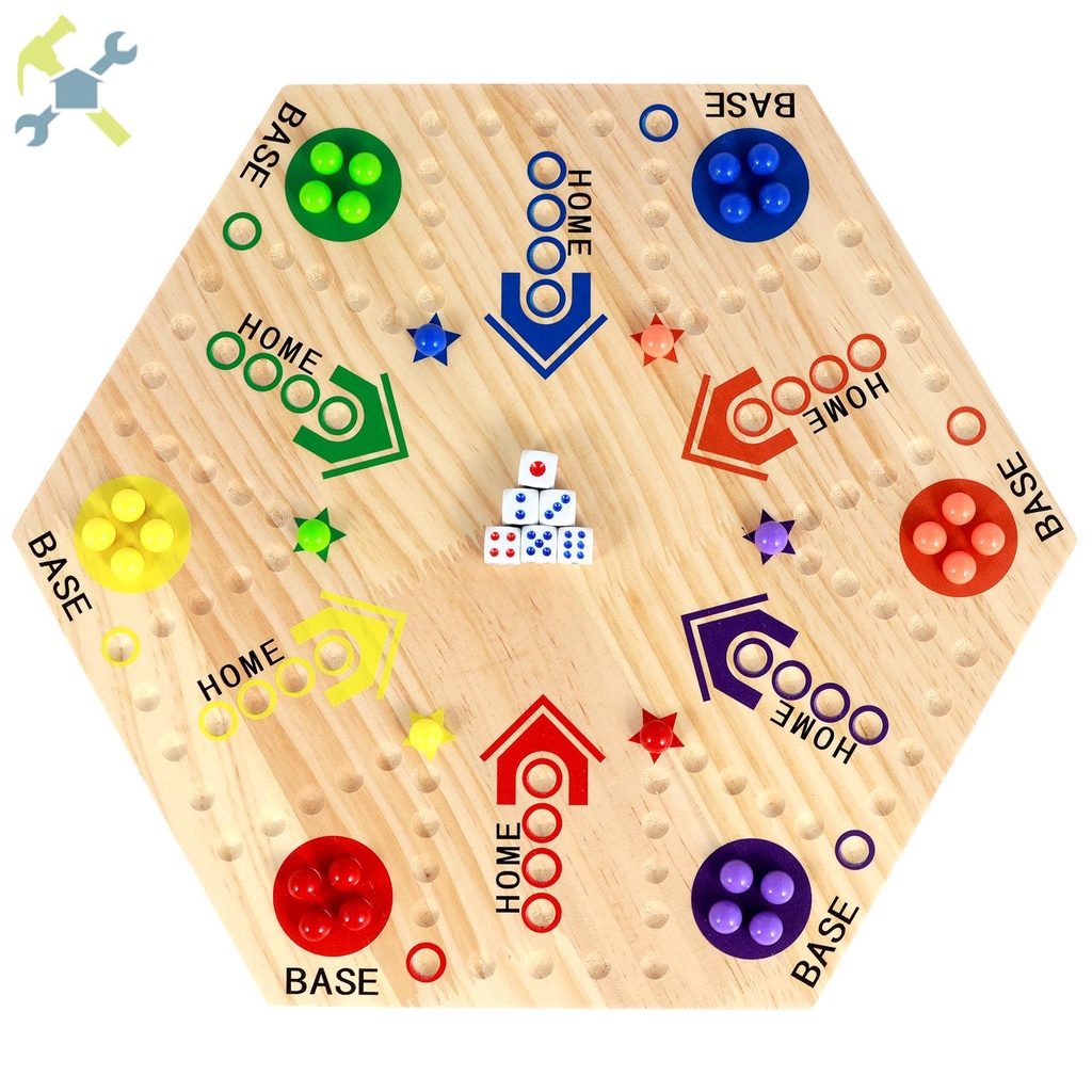 Marbles Board Game with 6 Dice and 30 Marble Balls Double sided
